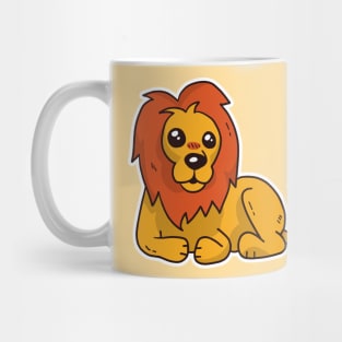 Cute Lion Cartoon Character Mug